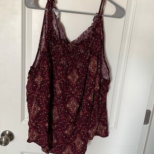 Burgandy blouse by Maurices. Size 3.